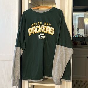 Reebok Green and Gray Long Sleeve Shirt